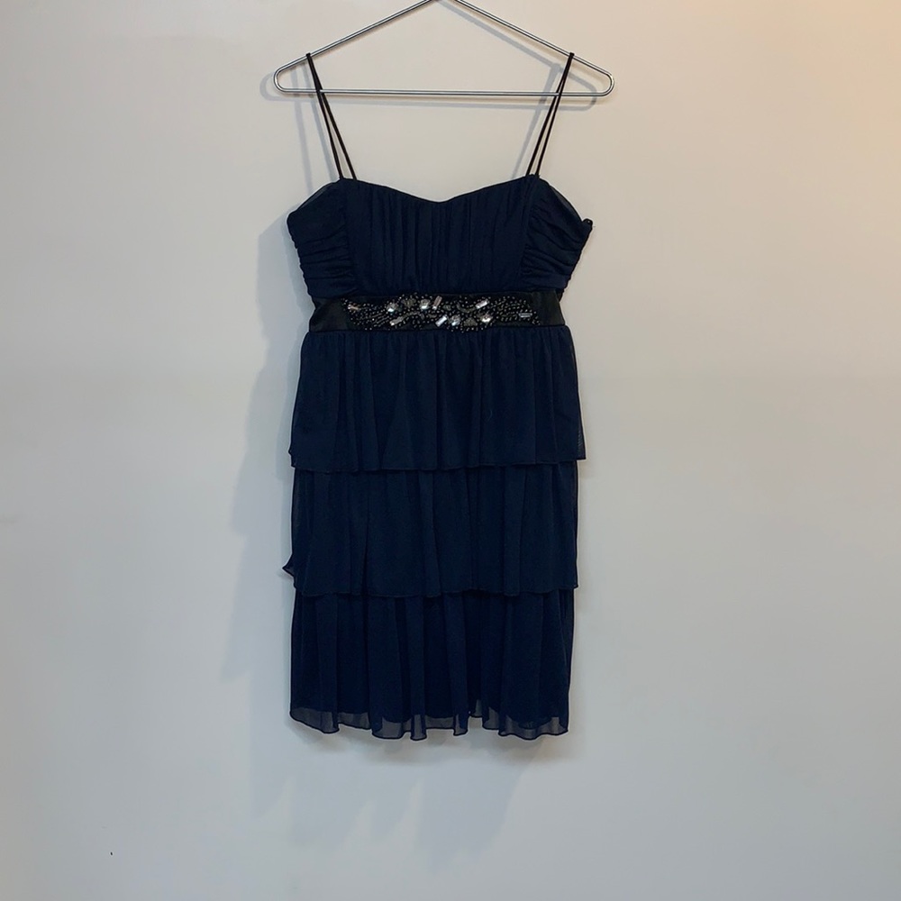 City Studio dress size 10/12 navy blue beaded